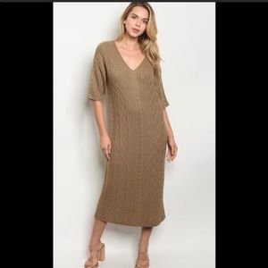 Chic Tan MIDI Dress